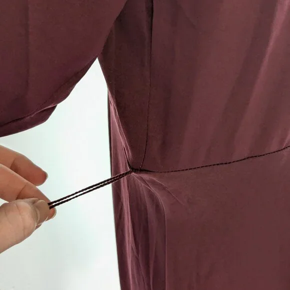 Banana Republic XS Maroon Charmeuse Dress - Picture 7 of 8